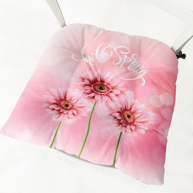 Daisy Thick Square Round Cotton Linen Chair Cushion