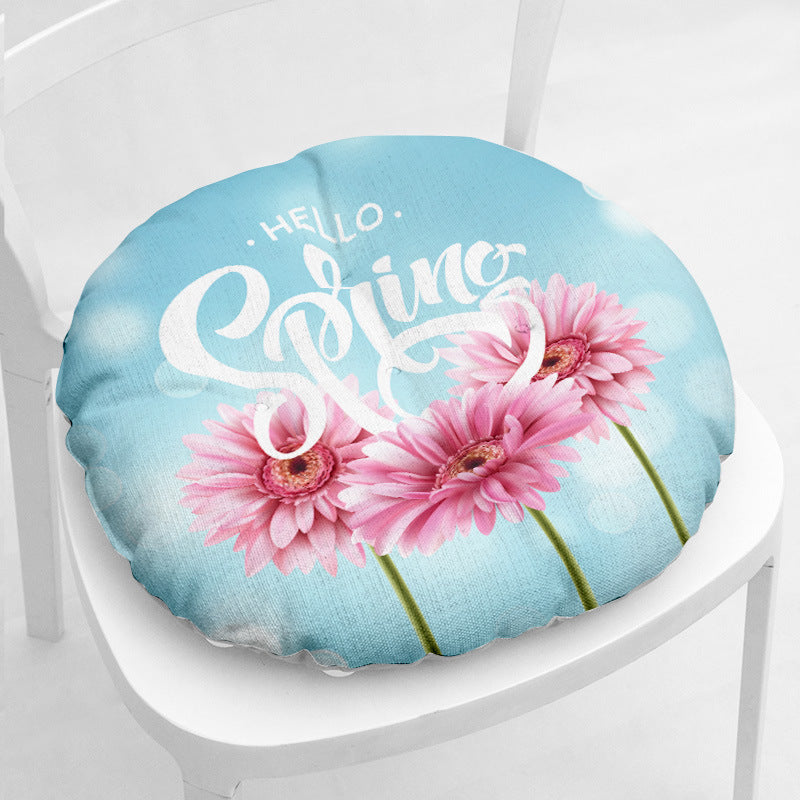 Daisy Thick Square Round Cotton Linen Chair Cushion
