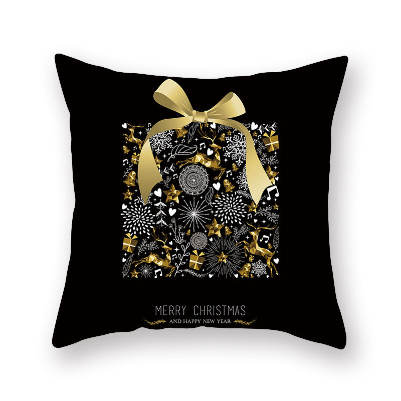 Printed Peach Skin Pillowcase Sofa Office Cushion Cover