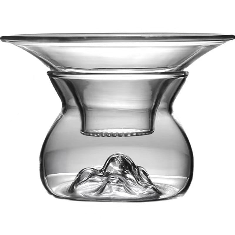 Borosilicate Transparent Glass Mountain View Tea Strainer Filter