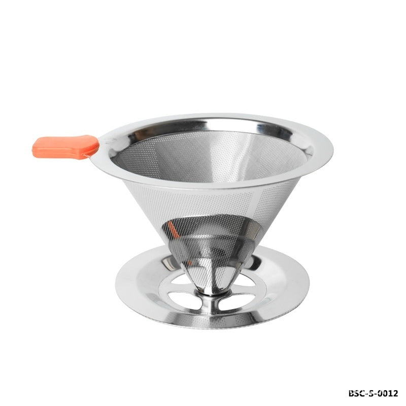 V60 Stainless Steel With Base Filter-free Paper Strainer Coffee Filter