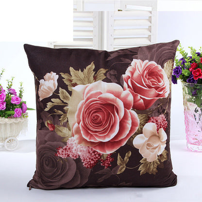 Peony Printing And Dyeing Classic Throw Pillow Cushion Cover