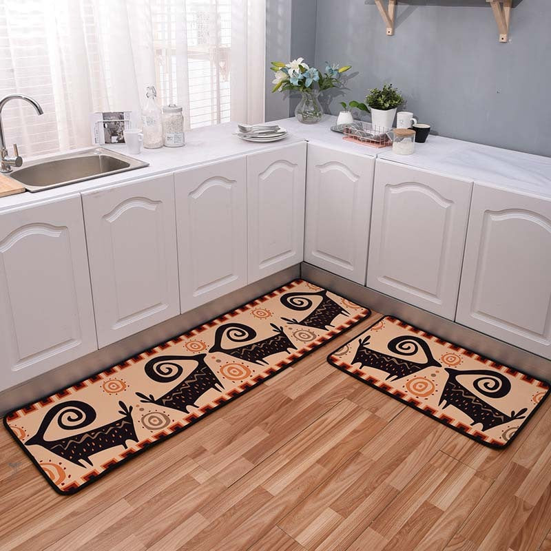 Kitchen carpet bathroom floral stripe floor mat