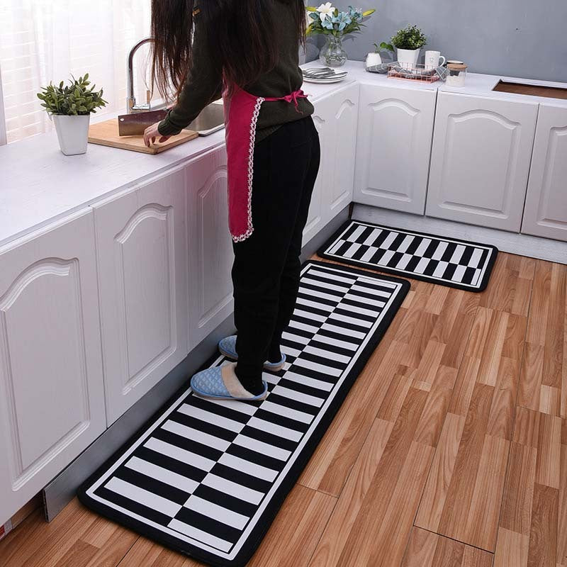Kitchen carpet bathroom floral stripe floor mat