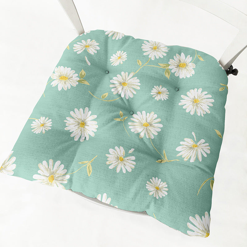 Daisy Thick Square Round Cotton Linen Chair Cushion