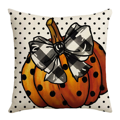 Halloween Decorations Pillow Covers 18x18 Set Of 4 Spooky Pumpkin Throw Pillow Covers Indoor Outdoor Buffalo Plaid Fall Decorative Pillow Covers Trick Or Treat Cushion Cases For Sofa Couch