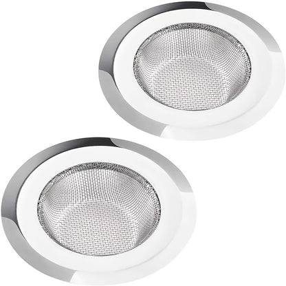 Buy 1 Get 1 Free, total of 2 pcs Large Wide Rim Stainless Steel Kitchen Sink Strainer - 4.5" Diameter Food Catcher for Most Sink Drains, Steel Sink Filter, Kitchen Sink Basket Strainer, Effective Drain Protector and Clog Prev
