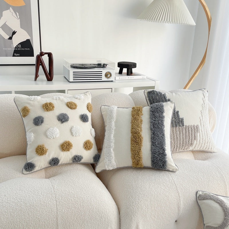 Cotton And Linen Bohemian Ins Style Pillow Sofa Living Room And Bedside Backrest Bay Window Tassel Cushion Cover