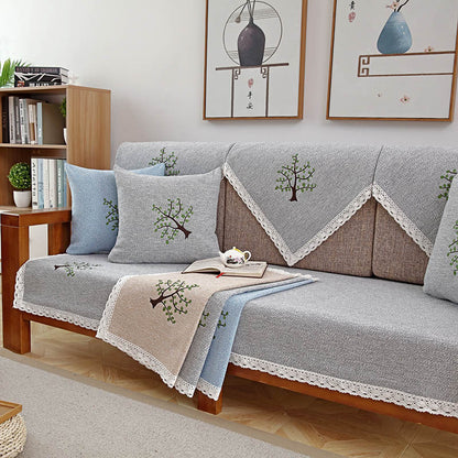 Four Seasons Fabric Cotton Linen Cushion Sofa Cover