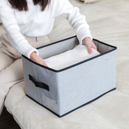 Washable fabric storage box with lid folding debris storage box