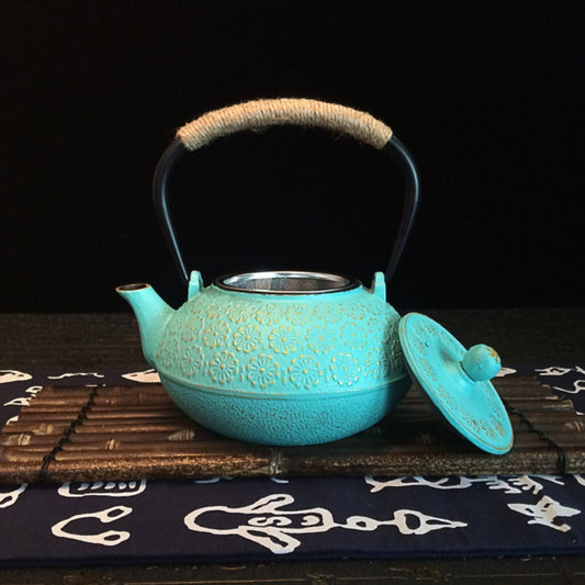 Uncoated Pig Iron Pot Kung Fu Tea Set With Strainer