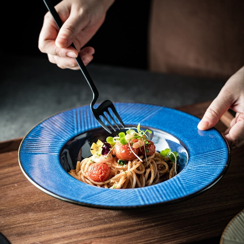 Table-mounted Thick Soup Deep Plates Straw Hat Bowl Pasta Dish