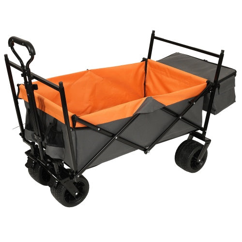 480Lbs Collapsible Wagon With Canopy,Wagon Stroller With 7 All-Terrain Wheels, Lightweight Foldable Wagon, Large Capacity For Camping, Shopping, Sports, And Garden Use,,purple With Mosquito Net
