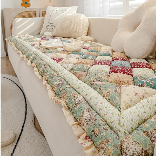 Living Room Coffee Table Plaid Mat
