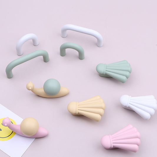 Children's House Closet Door Drawer Handle Creative Cartoon Snail Badminton Colorful Cute Handle