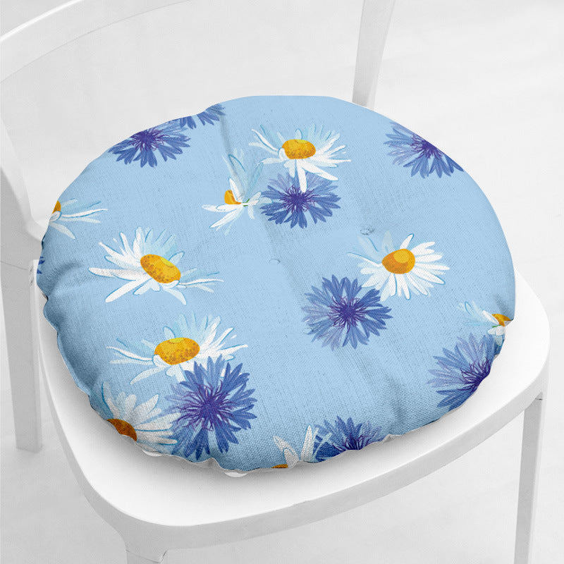 Daisy Thick Square Round Cotton Linen Chair Cushion