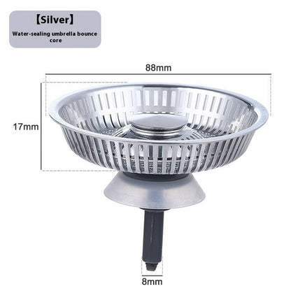 Stainless Steel Kitchen Bounce Core Sink Strainer Drain Cap
