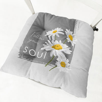 Daisy Thick Square Round Cotton Linen Chair Cushion