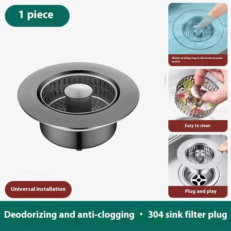 Stainless Steel Kitchen Bounce Core Sink Strainer Drain Cap