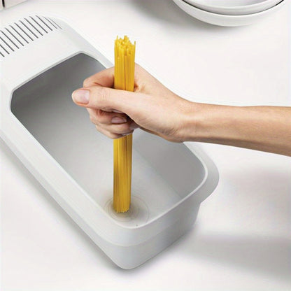 1pc, Microwave Pasta Cooker, Microwave Pasta Cooker With Strainer, Heat Resistant Pasta Boat Steamer, Spaghetti Noodle Cooking Box Tool, Kitchen Utensils, Apartment Essentials, College Dorm Essentials, Ready For School, Back