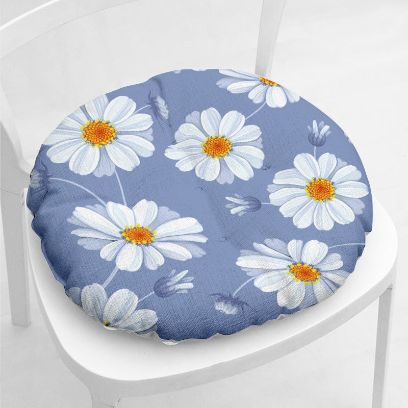 Daisy Thick Square Round Cotton Linen Chair Cushion