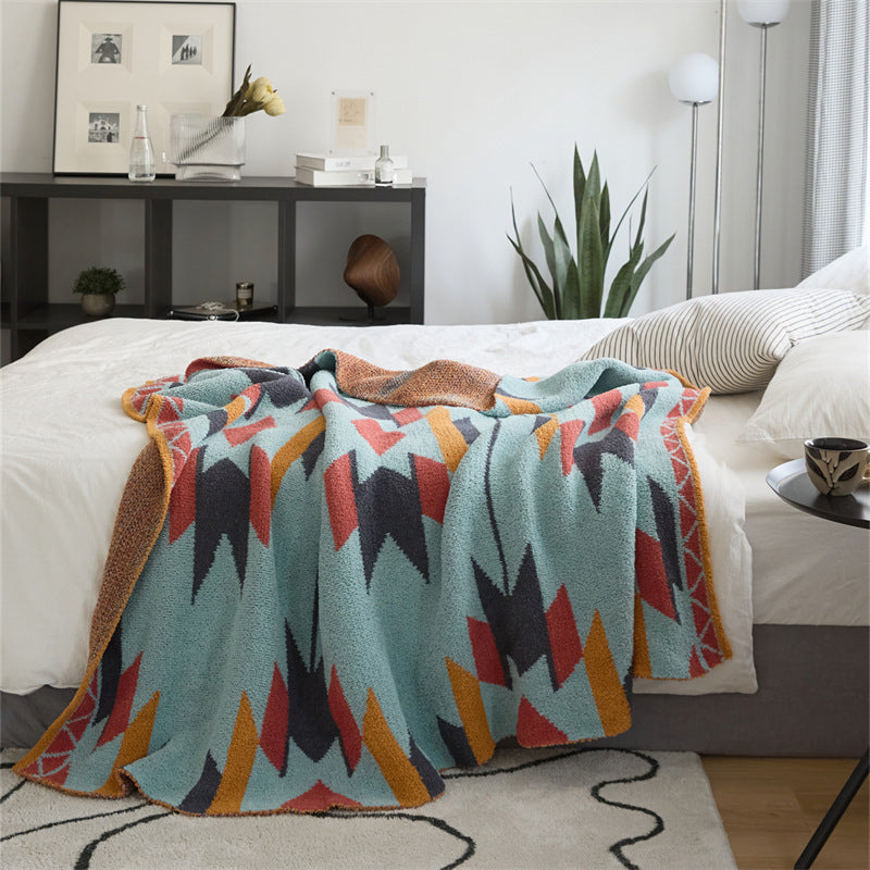 Bedroom Knitted Flower Pattern Blanket