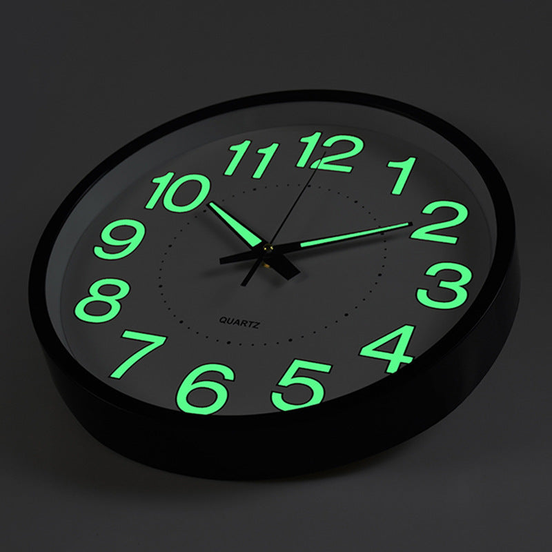 Luminous plastic wall clock