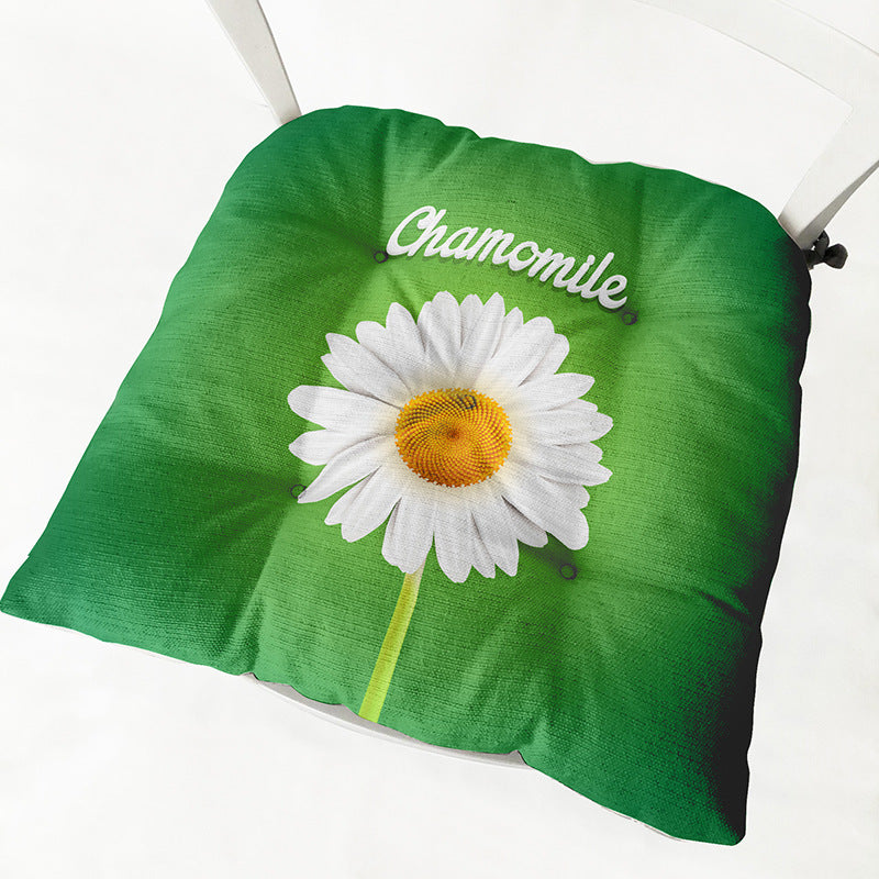 Daisy Thick Square Round Cotton Linen Chair Cushion
