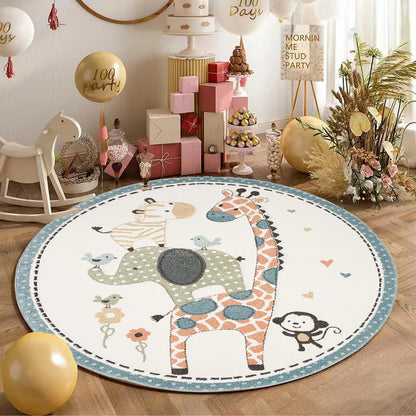 Round Carpet Bedroom Cute Floor Mat Bedside Climbing Pad Thickened