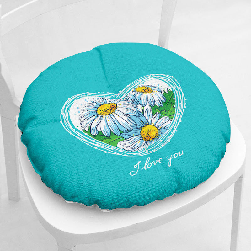 Daisy Thick Square Round Cotton Linen Chair Cushion