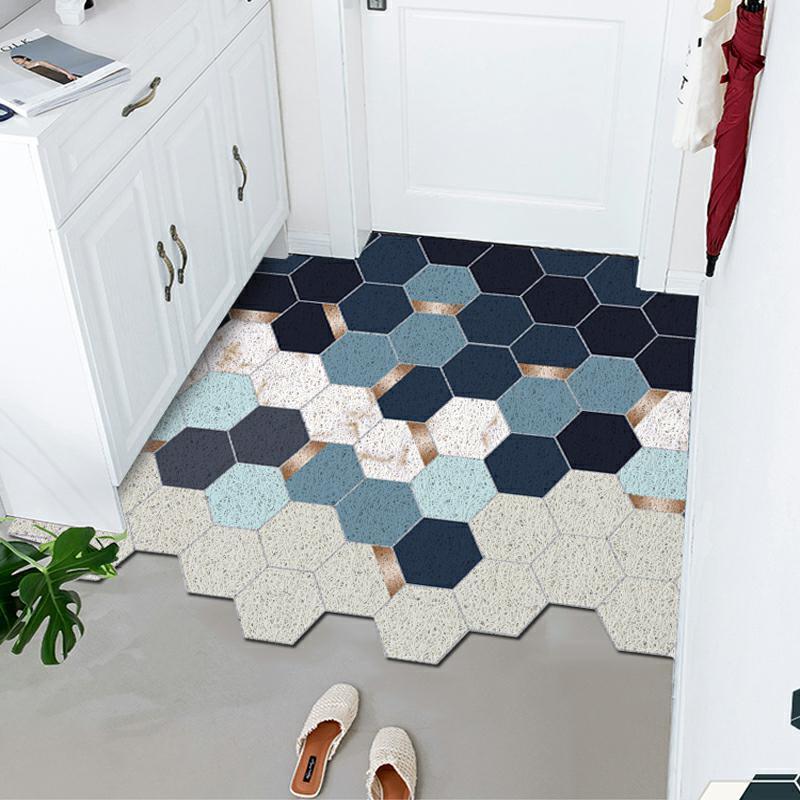 Nordic Door Floor Mat Entryway Silk Ring Foot Carpet