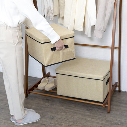 Washable fabric storage box with lid folding debris storage box