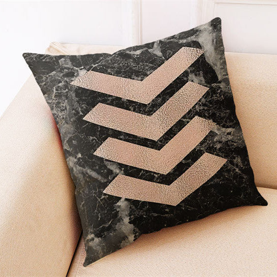 Marble Pattern Cotton And Linen Pillowcase Car Cushion