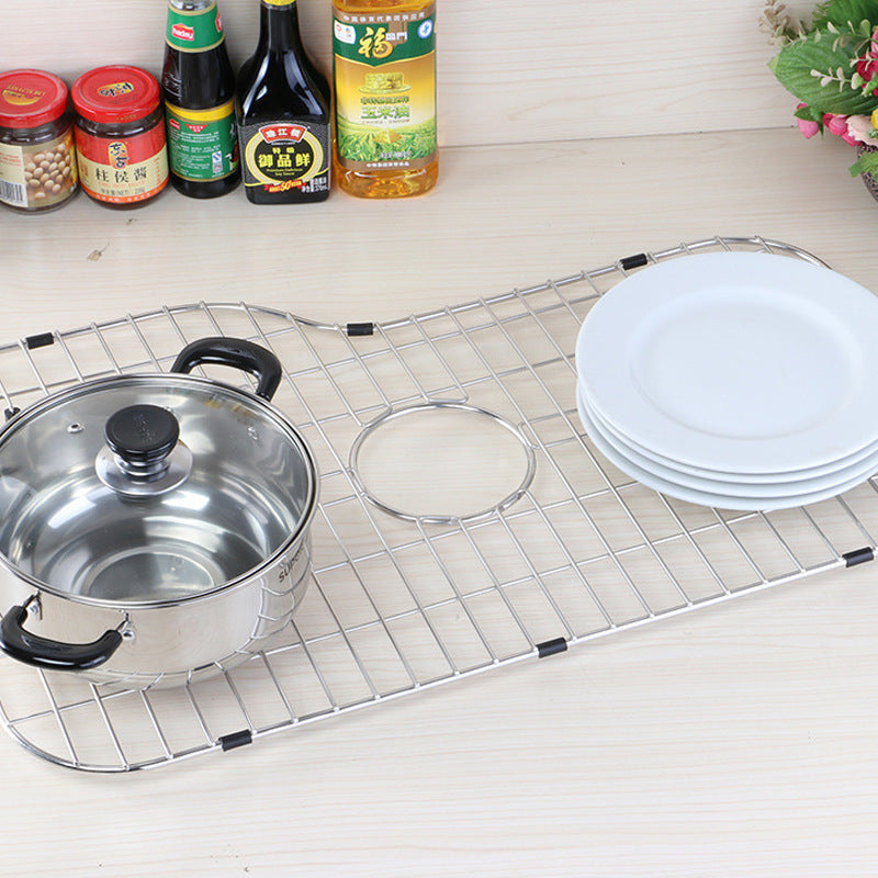 304 Stainless Steel Wire Mesh Sink Cabinet Installation-free Drain Rack