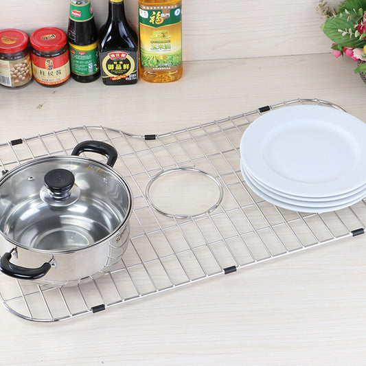 304 Stainless Steel Wire Mesh Sink Cabinet Installation-free Drain Rack