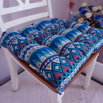 Retro Dark Southeast Asian Ethnic Style Cotton And Linen Chair Cushion