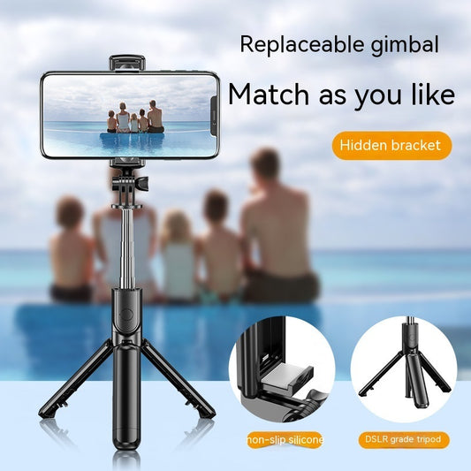 2023 New Selfie Stick Wireless Bluetooth Camera Artifact Fill Light Anti-shake Rack Floor Tripod Portable