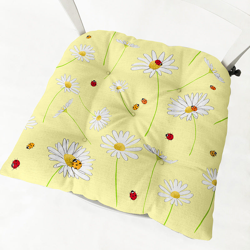 Daisy Thick Square Round Cotton Linen Chair Cushion