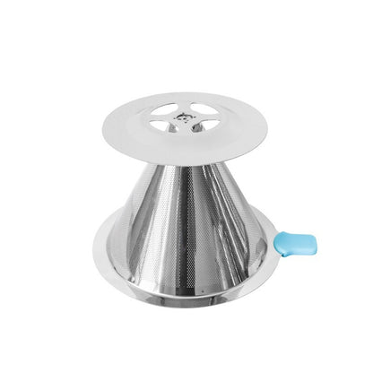 V60 Stainless Steel With Base Filter-free Paper Strainer Coffee Filter