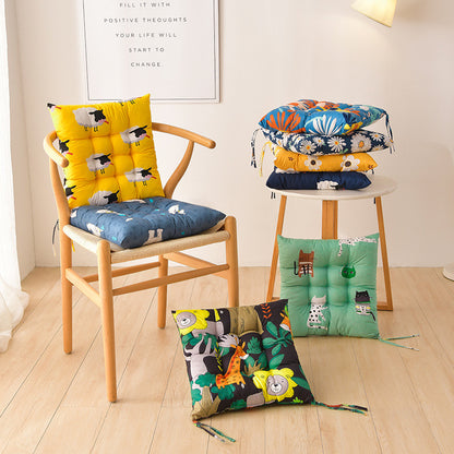 Simple Printed Square Cushion Cartoon Bay Window