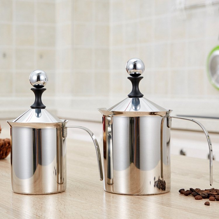 400ml Cappuccino Japanese Style Double Strainer Manual Milk Foam Coffee