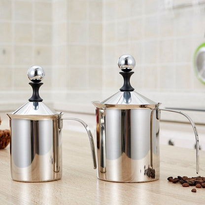400ml Cappuccino Japanese Style Double Strainer Manual Milk Foam Coffee