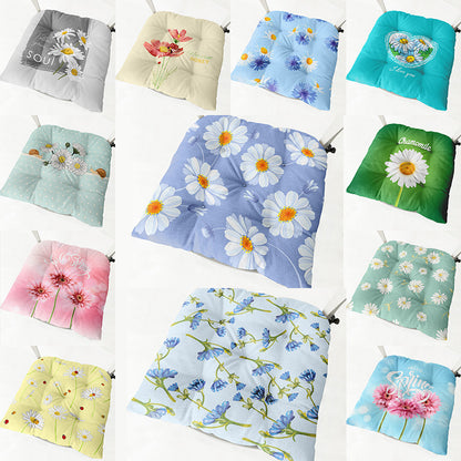 Daisy Thick Square Round Cotton Linen Chair Cushion