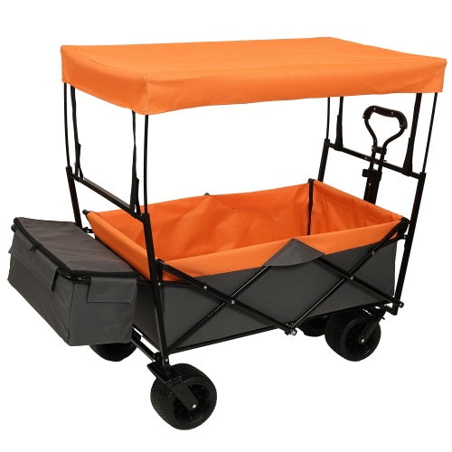 480Lbs Collapsible Wagon With Canopy,Wagon Stroller With 7 All-Terrain Wheels, Lightweight Foldable Wagon, Large Capacity For Camping, Shopping, Sports, And Garden Use,,purple With Mosquito Net