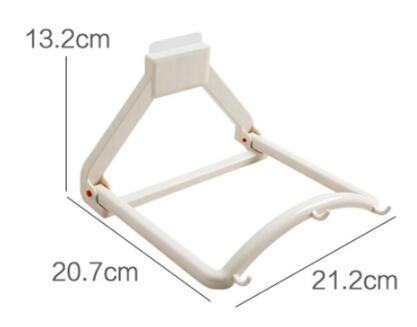 Wall Mounted Plastic Folding Washbasin Storage Rack Wall Hanging Bathroom Strong Sticker Hook Kitchen Storage Shelves Space Save