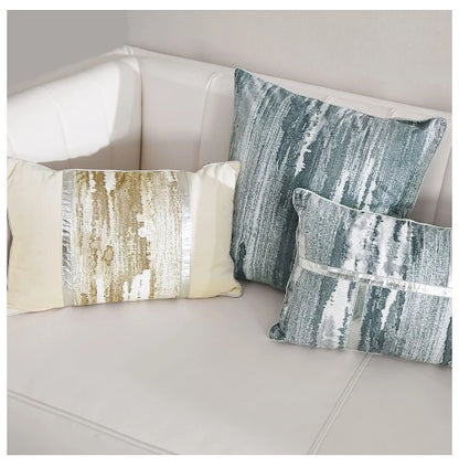 Light Luxury Sofa Cushion Living Room Nordic Velvet Printing Pillow Simple Modern Model Room Pillow Pillowcase