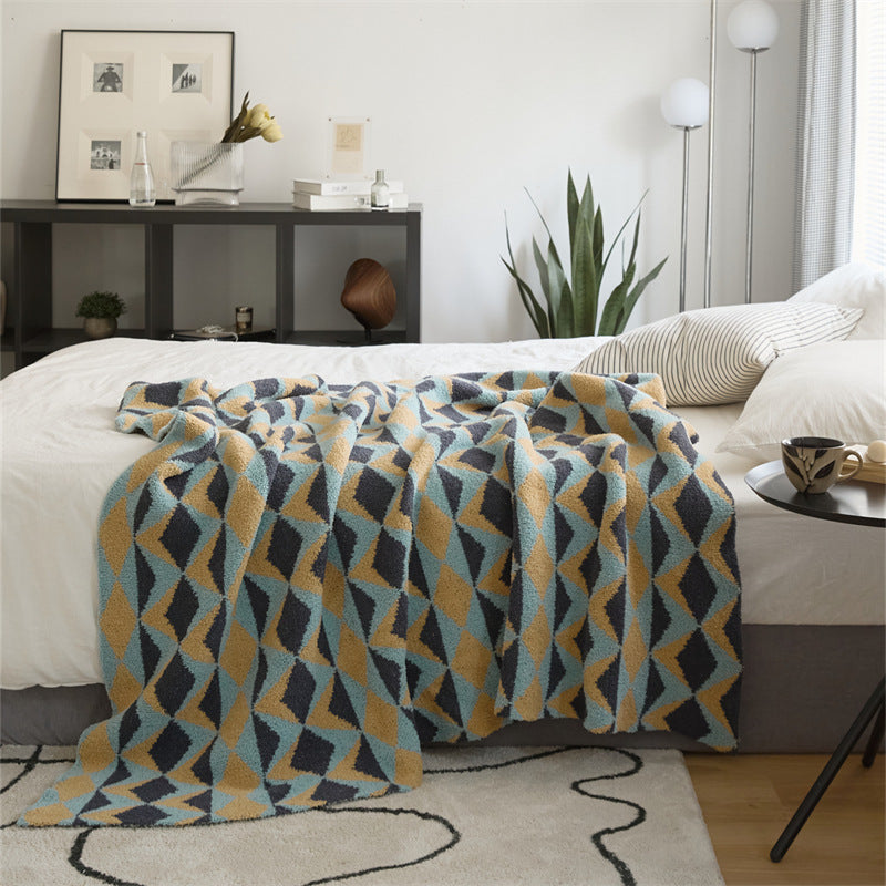 Bedroom Knitted Flower Pattern Blanket