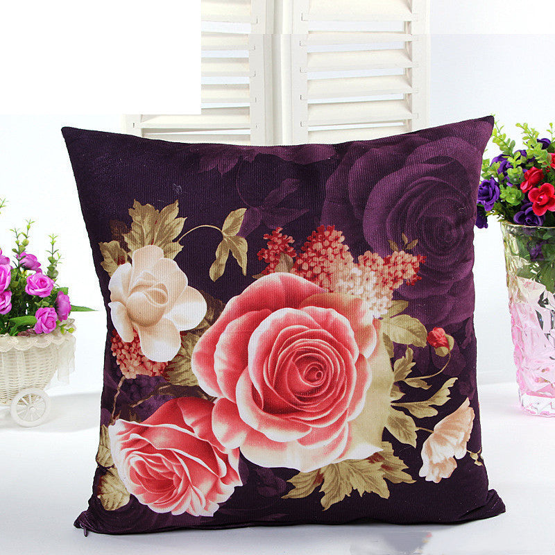Peony Printing And Dyeing Classic Throw Pillow Cushion Cover
