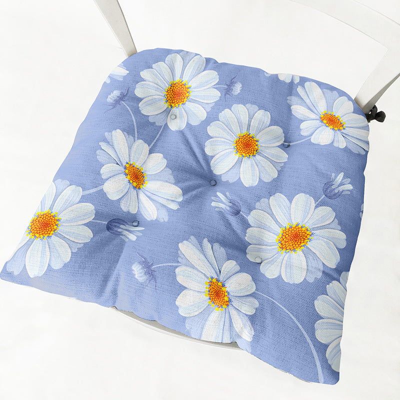 Daisy Thick Square Round Cotton Linen Chair Cushion