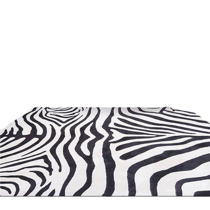 Living Room Cashmere-like Carpet Black And White Striped Thickened Sofa Floor Mat